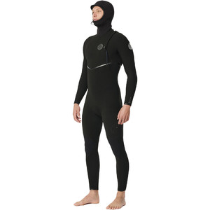 2023 Rip Curl Hombres E-Bomb 4/3mm Zip Free Con Capucha Neopreno 14RMFS - Black